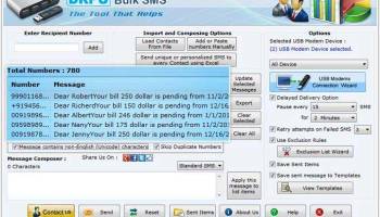 Modem Text Messaging Software screenshot