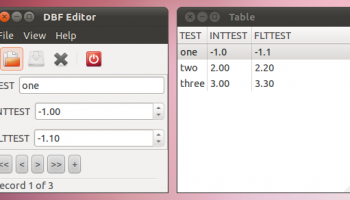 GTK DBF Editor screenshot