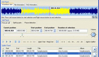 Direct WAV MP3 Splitter screenshot