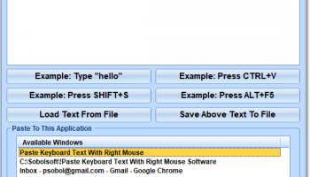 Paste Keyboard Text With Right Mouse Software screenshot