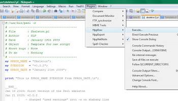 NppExec screenshot
