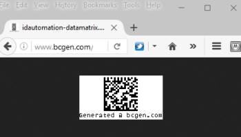 ASPX Data Matrix Barcode Script screenshot