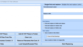 Find and Replace In Multiple VCF Files Software screenshot