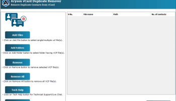 Aryson vCard Duplicate Remover screenshot