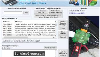 USB GSM Modem Bulk SMS screenshot