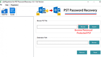 A2Z Migrations for PST Password Recovery screenshot